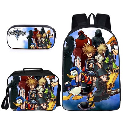 16″Kingdom Hearts Backpack School Bag+Lunch Bag+Pencil Bag - Image 8
