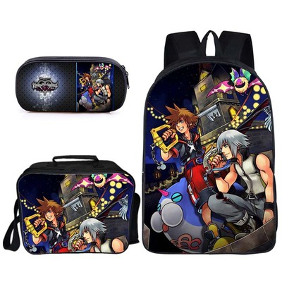 16″Kingdom Hearts Backpack School Bag+Lunch Bag+Pencil Bag - Image 2
