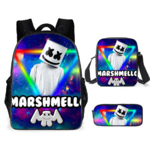 16″Marshmello Backpack School Bag+Shoulder Bag+Pencil Bag