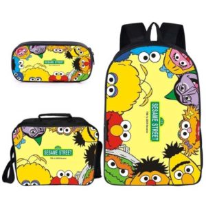 16″Sesame Street Backpack School Bag+Lunch Bag+Pencil Bag