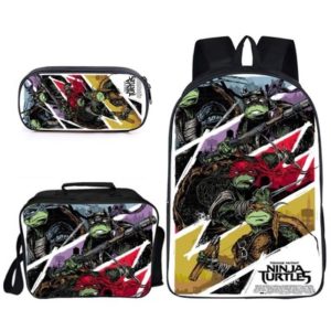 16″Teenage Mutant Ninja Turtles Backpack School Bag+Lunch Bag+Pencil Bag
