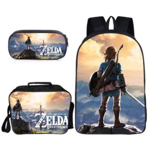 16″The Legend of Zelda Backpack School Bag+Lunch Bag+Pencil Bag