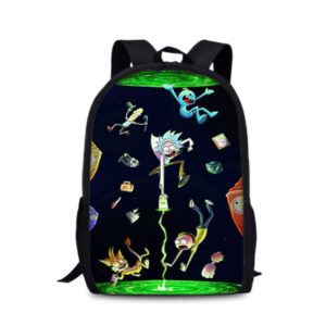 18‘’Rick and Morty Backpack School Bag Black