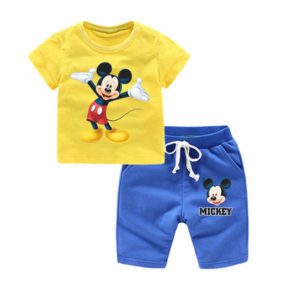 Mickey Mouse Short Sleeve T-Shirts+Short for Children