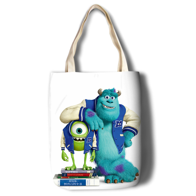 Monsters University Canvas Grocery Bag Shopping Bag Reusable Large Shopping Canvas Bags Natural White Cloth Shoulder Bags Canvas Tote Bag Perfect for Crafting Decorating - Image 11