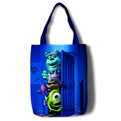 Monsters University Canvas Grocery Bag Shopping Bag Reusable Large Shopping Canvas Bags Natural White Cloth Shoulder Bags Canvas Tote Bag Perfect for Crafting Decorating - Image 4