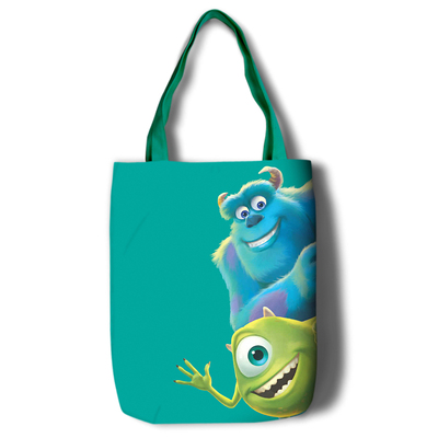 Monsters University Canvas Grocery Bag Shopping Bag Reusable Large Shopping Canvas Bags Natural White Cloth Shoulder Bags Canvas Tote Bag Perfect for Crafting Decorating - Image 6