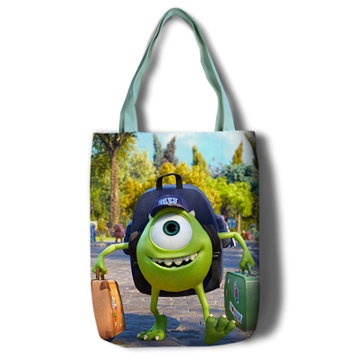 Monsters University Canvas Grocery Bag Shopping Bag Reusable Large Shopping Canvas Bags Natural White Cloth Shoulder Bags Canvas Tote Bag Perfect for Crafting Decorating - Image 9