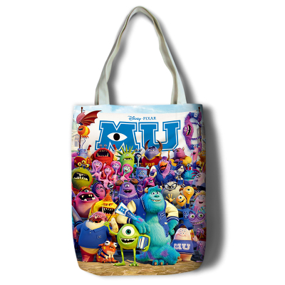 Monsters University Canvas Grocery Bag Shopping Bag Reusable Large Shopping Canvas Bags Natural White Cloth Shoulder Bags Canvas Tote Bag Perfect for Crafting Decorating - Image 13