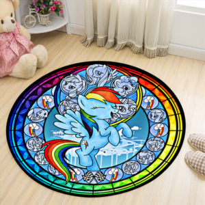 My Little Pony Ultra Soft Indoor Modern Area Rugs Fluffy Living Room Carpets Suitable for Children Bedroom Round