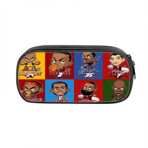 NBA Stars Comics Cosmetic Bags Boys Girls Children Large Pencil Case Purse Storage Bags Women Men Multifunction Makeup Bag