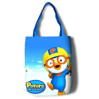 Pororo Canvas Grocery Bag Shopping Bag Reusable Large Shopping Canvas Bags Natural White Cloth Shoulder Bags Canvas Tote Bag Perfect for Crafting Decorating - Image 8