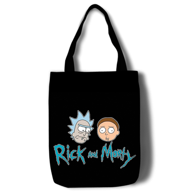 Rick and Morty Canvas Grocery Bag Shopping Bag Reusable Large Shopping Canvas Bags Natural White Cloth Shoulder Bags Canvas Tote Bag Perfect for Crafting Decorating - Image 5