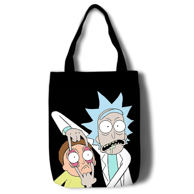 Rick and Morty Canvas Grocery Bag Shopping Bag Reusable Large Shopping Canvas Bags Natural White Cloth Shoulder Bags Canvas Tote Bag Perfect for Crafting Decorating - Image 6