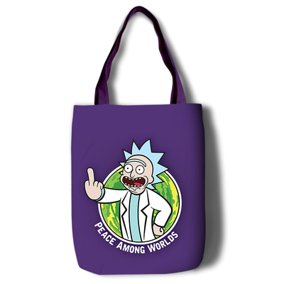 Rick and Morty Canvas Grocery Bag Shopping Bag Reusable Large Shopping Canvas Bags Natural White Cloth Shoulder Bags Canvas Tote Bag Perfect for Crafting Decorating - Image 9