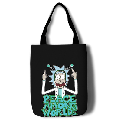 Rick and Morty Canvas Grocery Bag Shopping Bag Reusable Large Shopping Canvas Bags Natural White Cloth Shoulder Bags Canvas Tote Bag Perfect for Crafting Decorating - Image 12