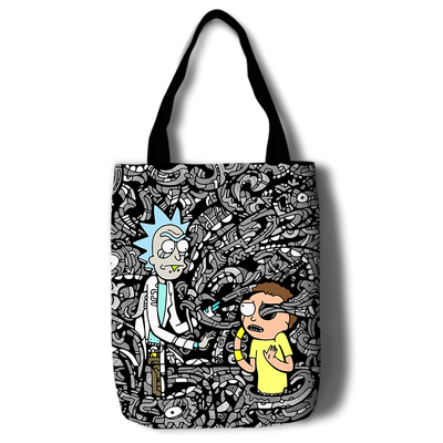 Rick and Morty Canvas Grocery Bag Shopping Bag Reusable Large Shopping Canvas Bags Natural White Cloth Shoulder Bags Canvas Tote Bag Perfect for Crafting Decorating - Image 15