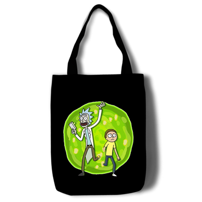 Rick and Morty Canvas Grocery Bag Shopping Bag Reusable Large Shopping Canvas Bags Natural White Cloth Shoulder Bags Canvas Tote Bag Perfect for Crafting Decorating - Image 16