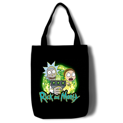 Rick and Morty Canvas Grocery Bag Shopping Bag Reusable Large Shopping Canvas Bags Natural White Cloth Shoulder Bags Canvas Tote Bag Perfect for Crafting Decorating - Image 18