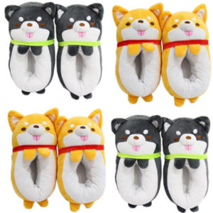 Siberian Husky Winter Soft Plush Slippers