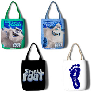 Smallfoot Canvas Grocery Bag Shopping Bag Reusable Large Shopping Canvas Bags Natural White Cloth Shoulder Bags Canvas Tote Bag Perfect for Crafting Decorating