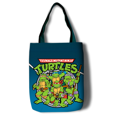 Teenage Mutant Ninja Turtles Canvas Grocery Bag Shopping Bag Reusable Large Shopping Canvas Bags Natural White Cloth Shoulder Bags Canvas Tote Bag Perfect for Crafting Decorating - Image 6