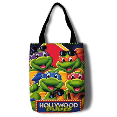 Teenage Mutant Ninja Turtles Canvas Grocery Bag Shopping Bag Reusable Large Shopping Canvas Bags Natural White Cloth Shoulder Bags Canvas Tote Bag Perfect for Crafting Decorating - Image 13