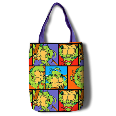 Teenage Mutant Ninja Turtles Canvas Grocery Bag Shopping Bag Reusable Large Shopping Canvas Bags Natural White Cloth Shoulder Bags Canvas Tote Bag Perfect for Crafting Decorating - Image 14