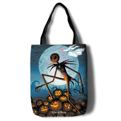 The Nightmare Before Christmas Canvas Grocery Bag Shopping Bag Reusable Large Shopping Canvas Bags Natural White Cloth Shoulder Bags Canvas Tote Bag Perfect for Crafting Decorating - Image 17