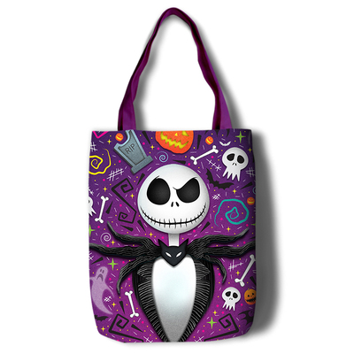 The Nightmare Before Christmas Canvas Grocery Bag Shopping Bag Reusable Large Shopping Canvas Bags Natural White Cloth Shoulder Bags Canvas Tote Bag Perfect for Crafting Decorating - Image 6