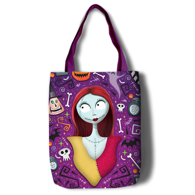 The Nightmare Before Christmas Canvas Grocery Bag Shopping Bag Reusable Large Shopping Canvas Bags Natural White Cloth Shoulder Bags Canvas Tote Bag Perfect for Crafting Decorating - Image 5