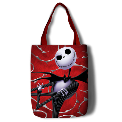 The Nightmare Before Christmas Canvas Grocery Bag Shopping Bag Reusable Large Shopping Canvas Bags Natural White Cloth Shoulder Bags Canvas Tote Bag Perfect for Crafting Decorating - Image 3