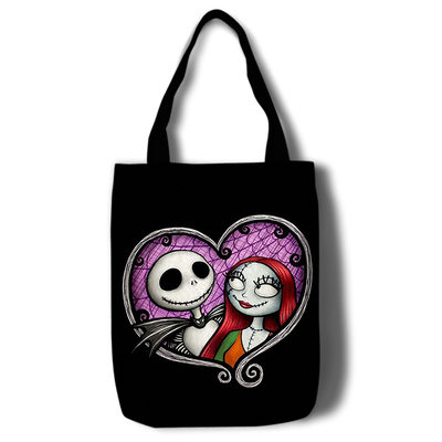 The Nightmare Before Christmas Canvas Grocery Bag Shopping Bag Reusable Large Shopping Canvas Bags Natural White Cloth Shoulder Bags Canvas Tote Bag Perfect for Crafting Decorating - Image 16
