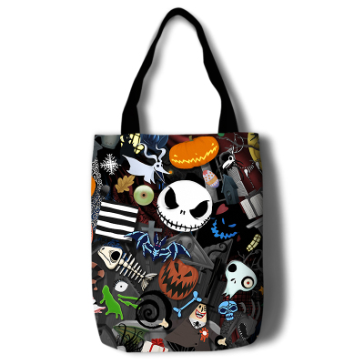 The Nightmare Before Christmas Canvas Grocery Bag Shopping Bag Reusable Large Shopping Canvas Bags Natural White Cloth Shoulder Bags Canvas Tote Bag Perfect for Crafting Decorating - Image 15