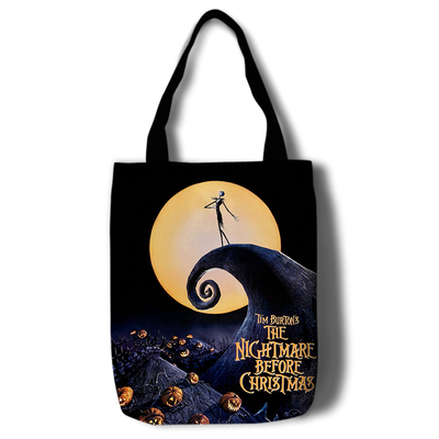 The Nightmare Before Christmas Canvas Grocery Bag Shopping Bag Reusable Large Shopping Canvas Bags Natural White Cloth Shoulder Bags Canvas Tote Bag Perfect for Crafting Decorating - Image 12