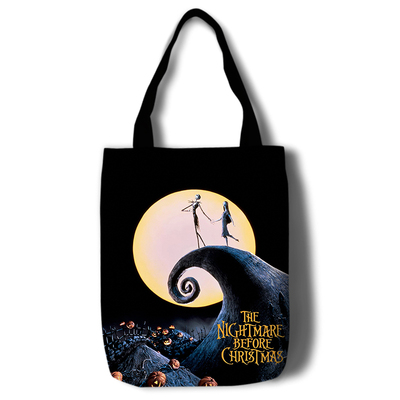 The Nightmare Before Christmas Canvas Grocery Bag Shopping Bag Reusable Large Shopping Canvas Bags Natural White Cloth Shoulder Bags Canvas Tote Bag Perfect for Crafting Decorating - Image 11