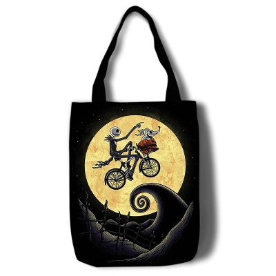 The Nightmare Before Christmas Canvas Grocery Bag Shopping Bag Reusable Large Shopping Canvas Bags Natural White Cloth Shoulder Bags Canvas Tote Bag Perfect for Crafting Decorating - Image 10