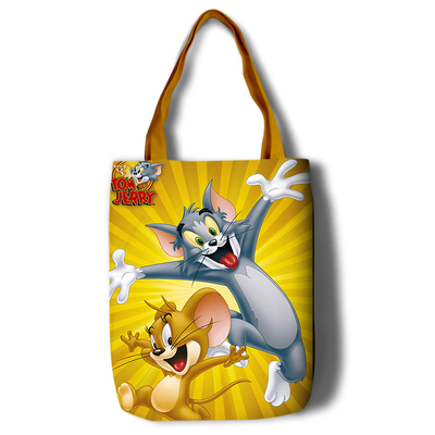 Tom and Jerry Canvas Grocery Bag Shopping Bag Reusable Large Shopping Canvas Bags Natural White Cloth Shoulder Bags Canvas Tote Bag Perfect for Crafting Decorating - Image 18