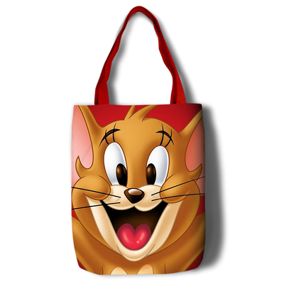 Tom and Jerry Canvas Grocery Bag Shopping Bag Reusable Large Shopping Canvas Bags Natural White Cloth Shoulder Bags Canvas Tote Bag Perfect for Crafting Decorating - Image 10