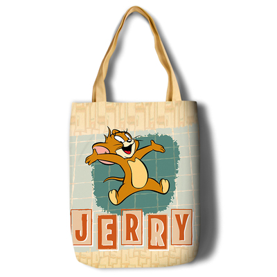 Tom and Jerry Canvas Grocery Bag Shopping Bag Reusable Large Shopping Canvas Bags Natural White Cloth Shoulder Bags Canvas Tote Bag Perfect for Crafting Decorating - Image 11