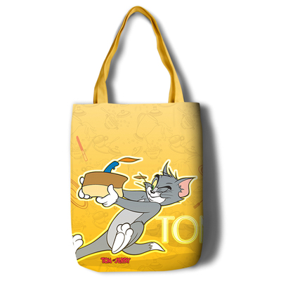 Tom and Jerry Canvas Grocery Bag Shopping Bag Reusable Large Shopping Canvas Bags Natural White Cloth Shoulder Bags Canvas Tote Bag Perfect for Crafting Decorating - Image 13