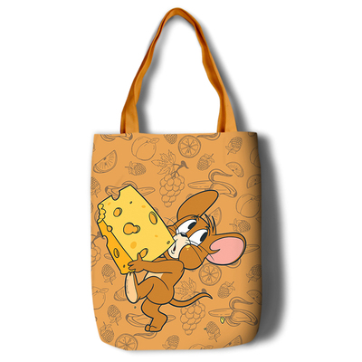 Tom and Jerry Canvas Grocery Bag Shopping Bag Reusable Large Shopping Canvas Bags Natural White Cloth Shoulder Bags Canvas Tote Bag Perfect for Crafting Decorating - Image 16