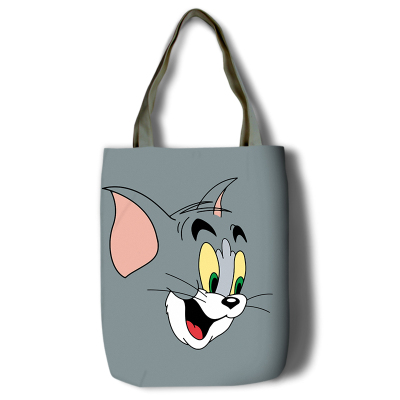 Tom and Jerry Canvas Grocery Bag Shopping Bag Reusable Large Shopping Canvas Bags Natural White Cloth Shoulder Bags Canvas Tote Bag Perfect for Crafting Decorating - Image 7