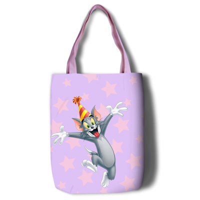 Tom and Jerry Canvas Grocery Bag Shopping Bag Reusable Large Shopping Canvas Bags Natural White Cloth Shoulder Bags Canvas Tote Bag Perfect for Crafting Decorating - Image 8