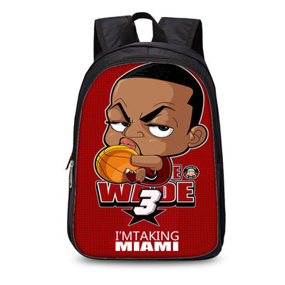 13 Inch NBA Stars Comics Backpack School Bag - Image 20