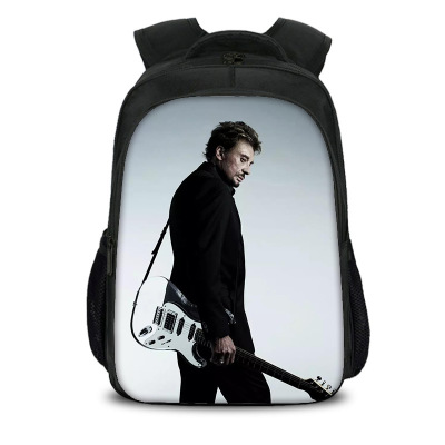 16‘’Johnny Hallyday Backpack School Bag Black - Image 11