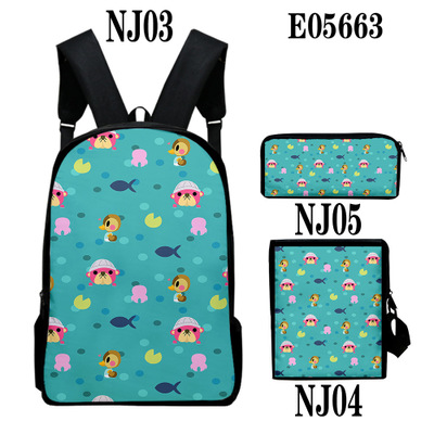 16″Animal Crossing Backpack School Bag+Messenger Bag+Pencil Bag - Image 4