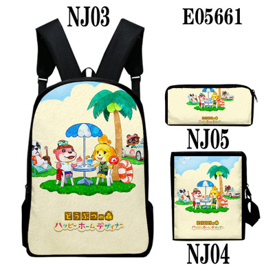 16″Animal Crossing Backpack School Bag+Messenger Bag+Pencil Bag - Image 6