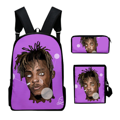 16″Juice Wrld Backpack School Bag+Messenger Bag+Pencil Bag - Image 6