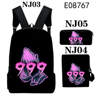 16″Juice Wrld Backpack School Bag+Messenger Bag+Pencil Bag - Image 17